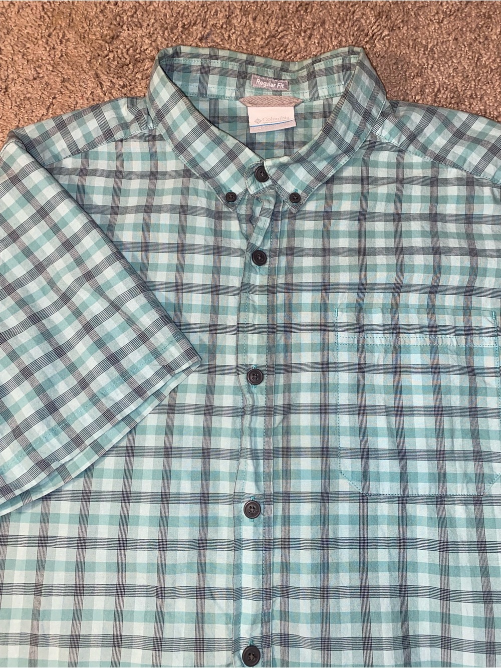 Columbia Mens Size Large Summer Beach Style Button Up Down Work Dress Shirt